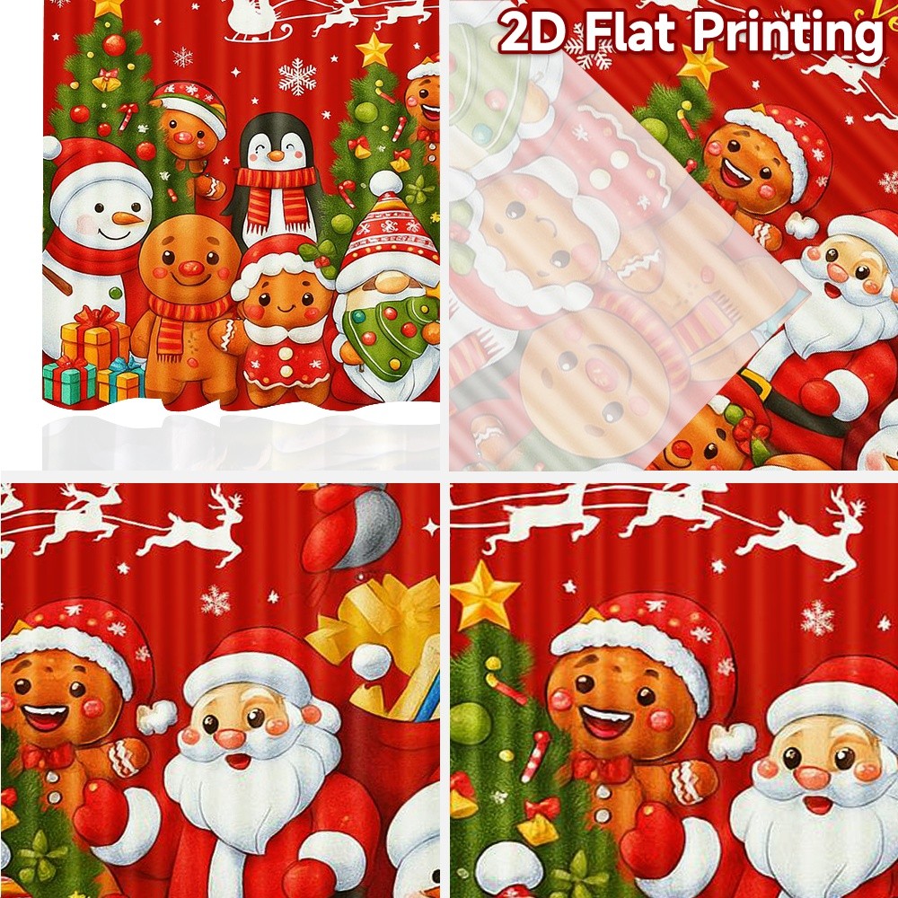 แนะนำ ผ้าม่าน ผ้าม่านพิมพ์ลาย Festive Cheer ขนาด 2 ชิ้น สำหรับตกแต่งบ้าน เหมาะสมกับห้องนอนและพื้นที่มีชีวิตต่าง ๆ ราคาพิเศษ มีเก็บเงินปลายทาง