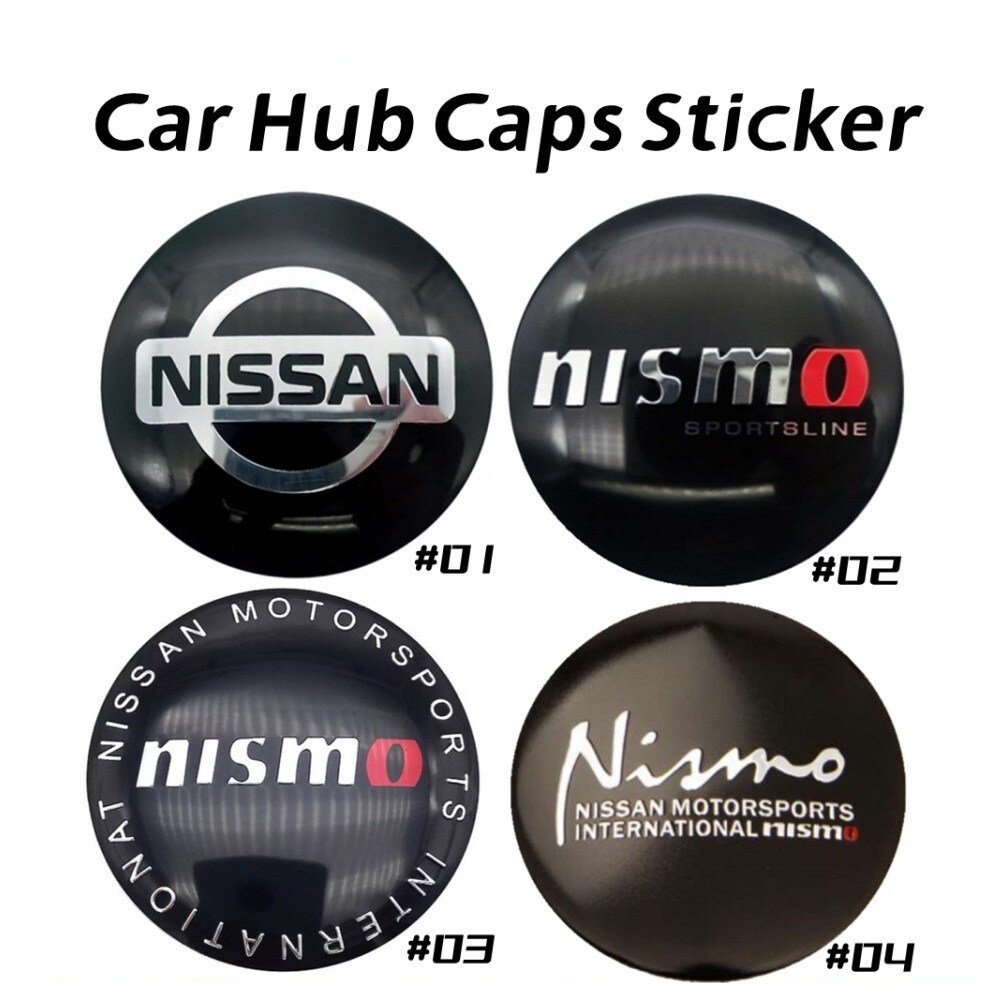 4 ชิ้น/เซ็ต Nissan รถศูนย์ล้อ Hub Caps สติกเกอร์คุณภาพสูง 56 มม. Nismo อลูมิเนียม Badge Emblems