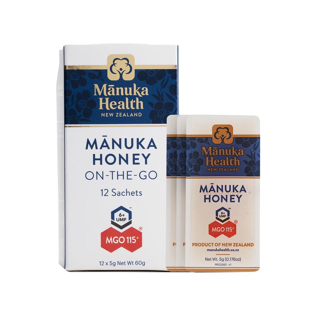 Manuka Honey Portable Snap Pack MGO 115 + 5g x 12 Sachets [New Zealand Honey Individual Pack UMF 6 +