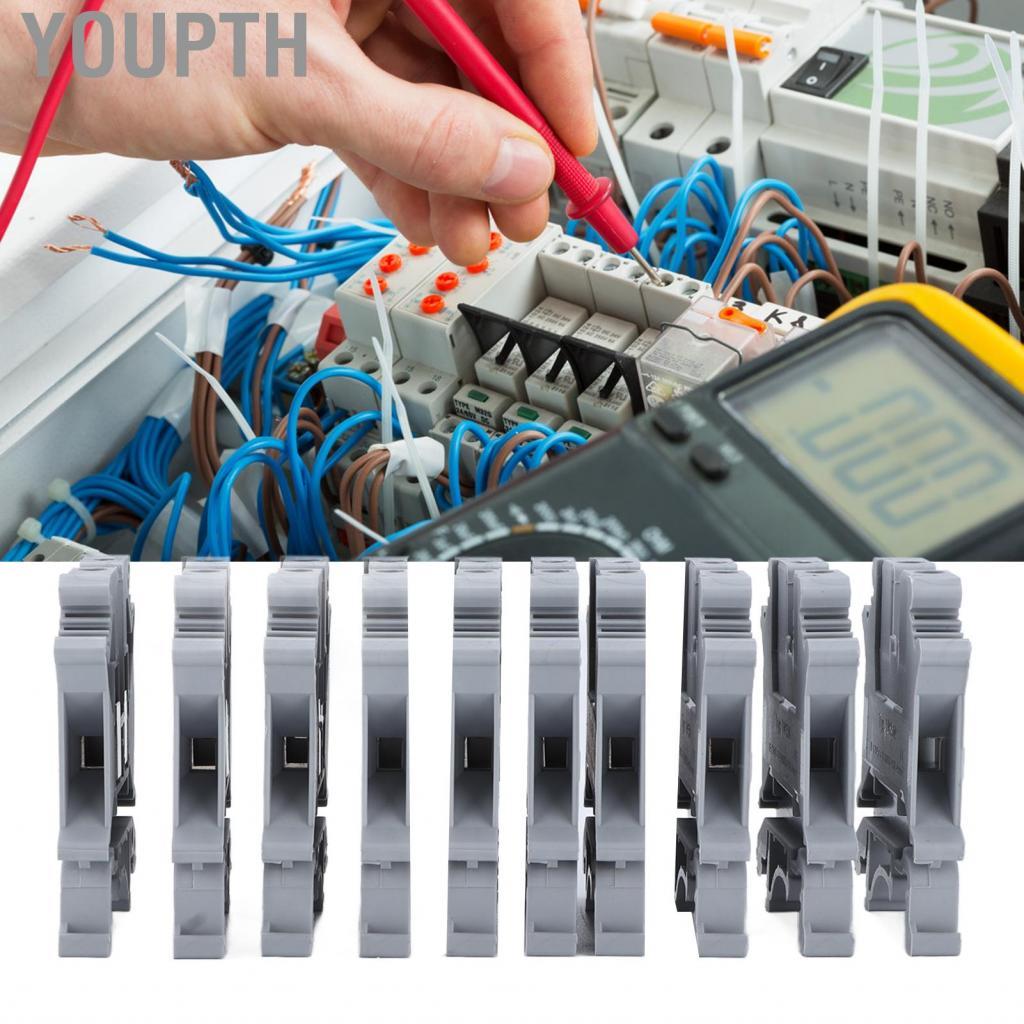 Youpth Youpth 100 ชิ้นประเภทสกรู Terminal Block DIN Rail Mount ทองแดงผสมเทอร์มินัล 800 โวลต์ 41A UK5