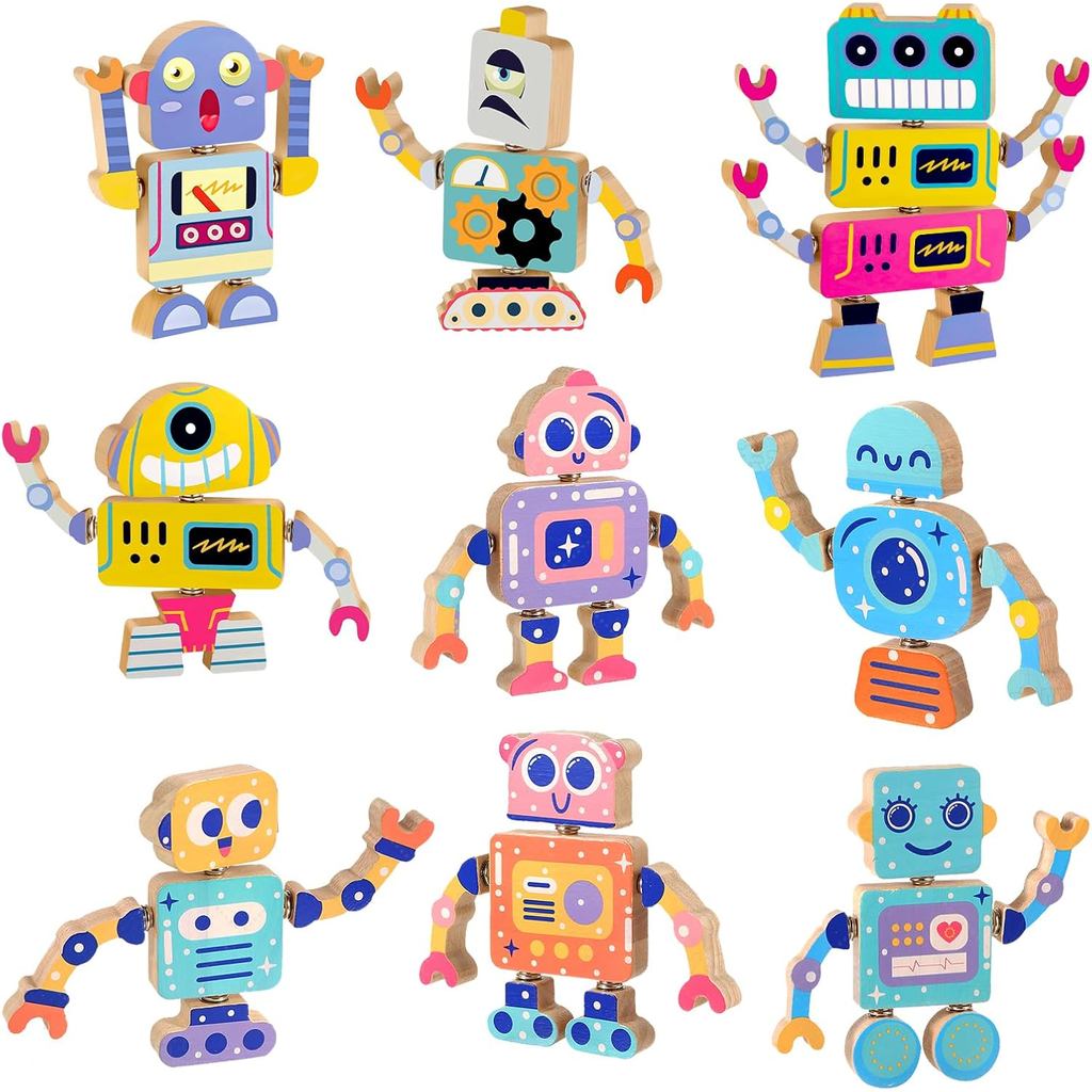 ของเล่นไม้ Snap Together, ของเล่นบล็อก STEM, หุ่นยนต์ 50 ชิ้น Take Apart ของเล่น Playset, Montessori