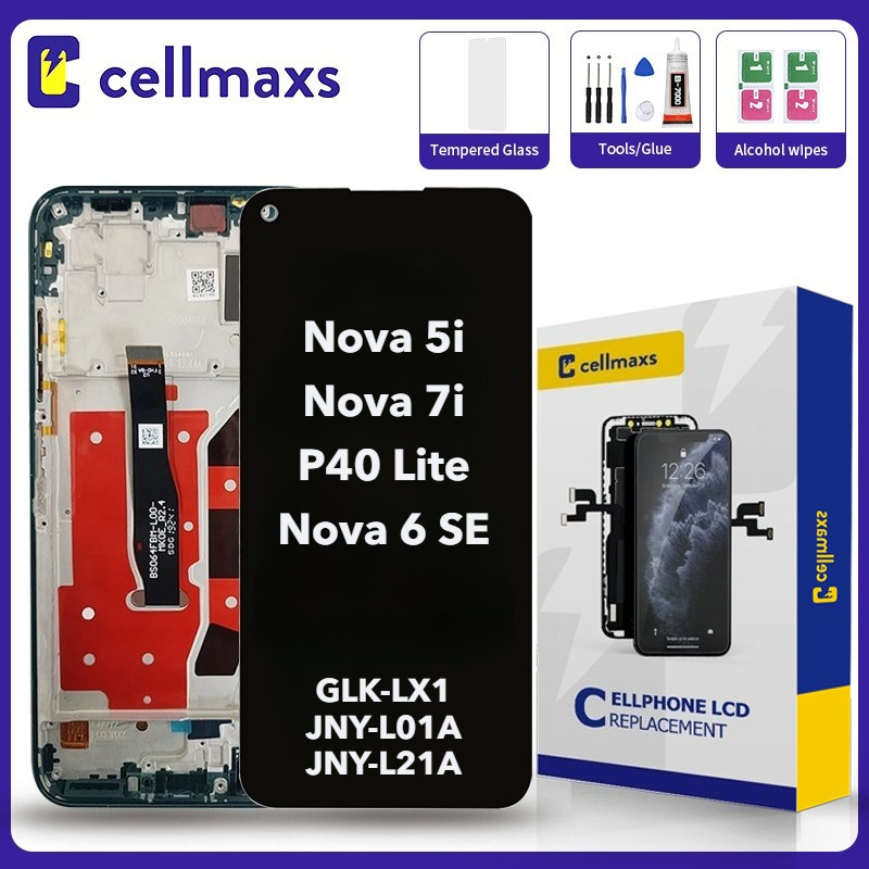 สําหรับhuawei Nova 5i 7i 6 SE P40 Lite GLK-LX1 GLK-LX2 GLK-LX3 JNY-L21A JNY-L01Aหน้าจอสัมผัสLCDเปลี่