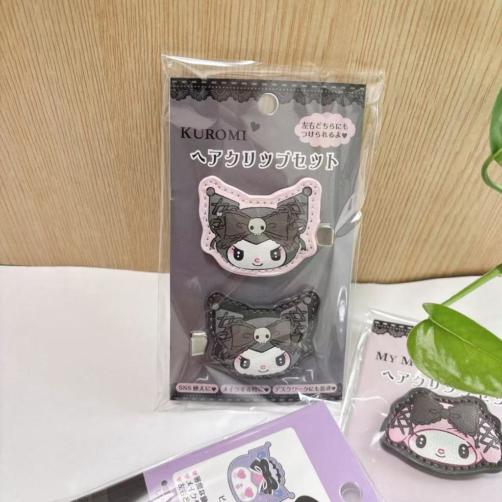 Sanrio Dark Kuromi กิ๊บติดผมอุปกรณ์เสริมผมการ์ตูนน่ารัก Melody Hairpin ด้านข้างคลิปคู่คลิป - รูปที่ 5