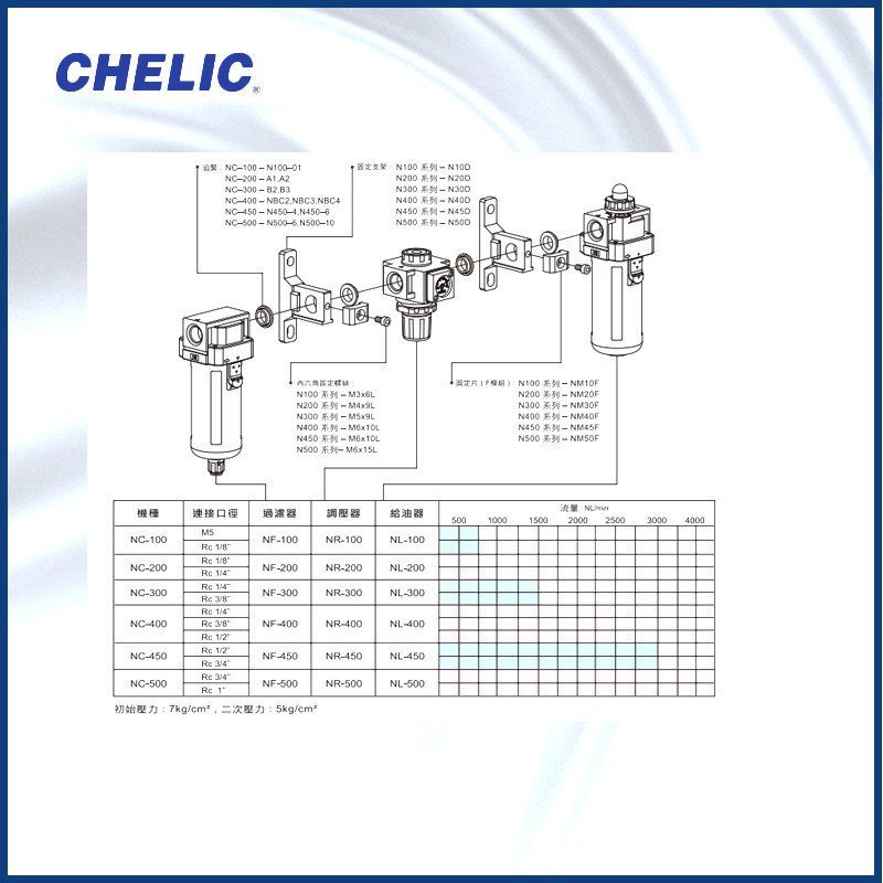 CHELIC กรองแรงดัน NFR200-02-H อุปกรณ์เครื่องปรับอากาศแก๊สเช่น NFR400-04-A