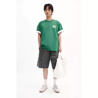 H&M(เอชแอนด์เอ็ม) เสื้อยืดผ้าฝ้ายพิมพ์ลายทรงหลวม ผู้ชาย 1340540_1