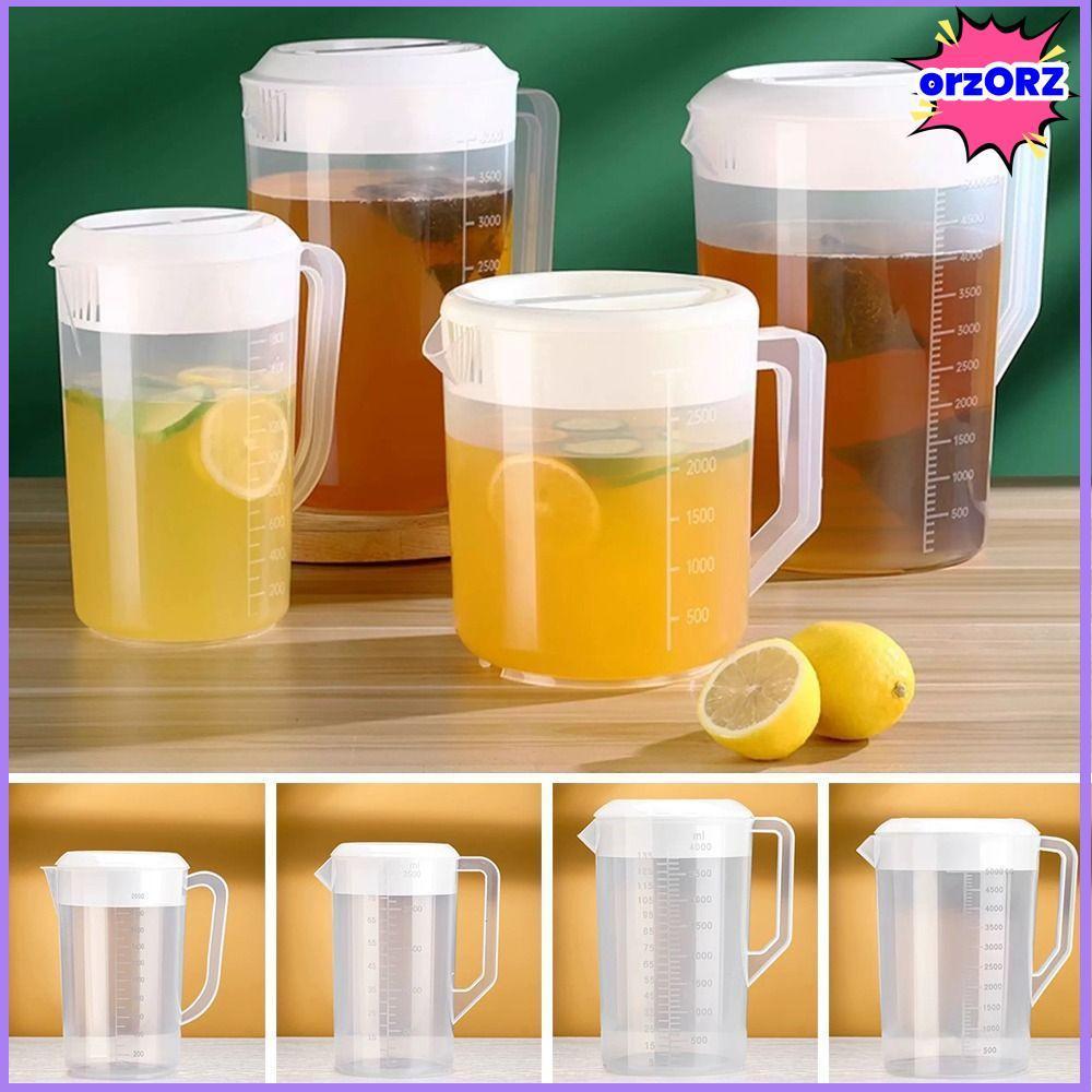 เหยือกน้ำพลาสติกใส ขนาดใหญ่ 2000-5000ml สำหรับน้ำเย็น ชา น้ำผลไม้