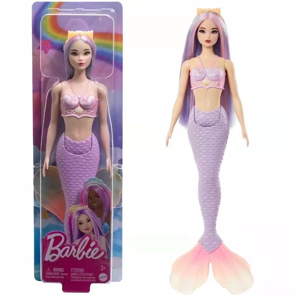 Mattel Fashionista New Mermaid Play House Girl Gift Toy HRR06 ตุ๊กตาบาร์บี้นางเงือก