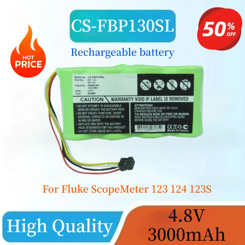 ใหม่คุณภาพสูง 4.8V 3000mAh NI-MH แบตเตอรี่ CS-FBP130SL สําหรับ Fluke ScopeMeter 123 124 123S เครื่อง
