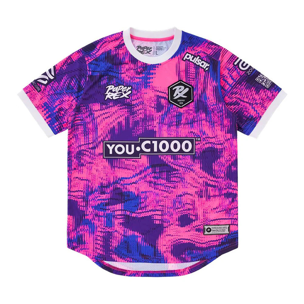 [ปรับแต่งได้]เสื้อแข่งอย่างเป็นทางการ Prx 2025/26 DinoGlitch Papier Rex E-sports VALORANT T-shirt 3D