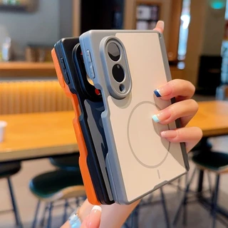 Simple Magnetic Skin Feel เคสโทรศัพท์กันกระแทกสําหรับ Samsung Z Fold 8 Wide Full Lens Coverage สําหรับ Magsafe Slim Fit ทนทาน Cover