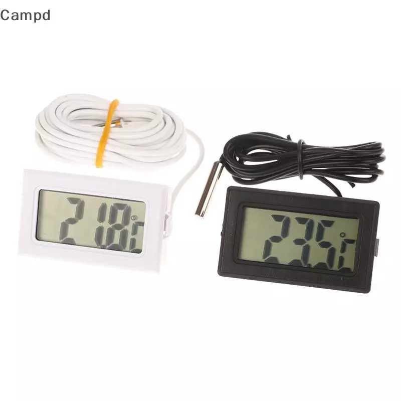 Campd FY-10 Mini LCD Digital Temperature เครื่องวัดอุณหภูมิ Aquarium Car Water Bath Temperature Tester Detector Monitor ฝังอุณหภูมิ Sensor (TH)