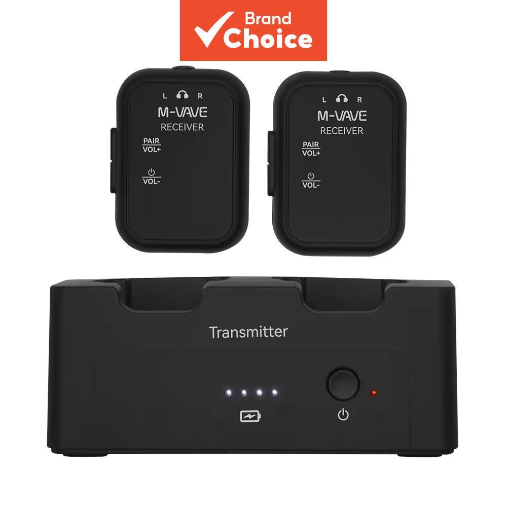 ระบบส่งสัญญาณเสียงไร้สาย M-VAVE WP-12 One to Two 24bit/48kHz พร้อมกล่องชาร์จ