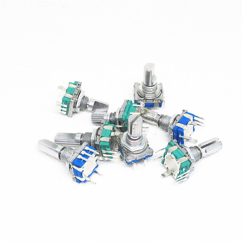 EC11 Rotary Encoder Encoding สวิทช์ EC11 Digital Potentiometer พร้อมสวิตช์ห้าขาความยาว 20 มม. 15 มม.