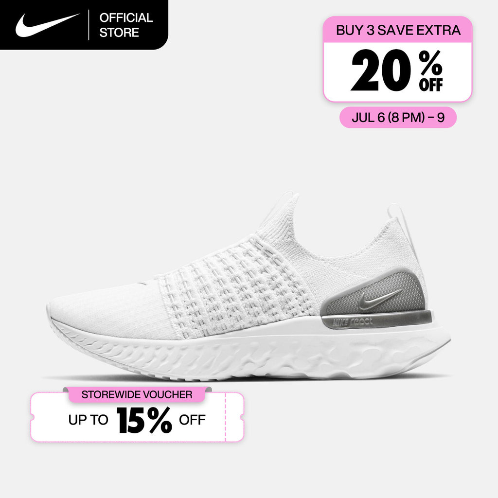 Nike Women's React Phantom Run Flyknit 2 Running Shoes - True White [CJ0280-100]