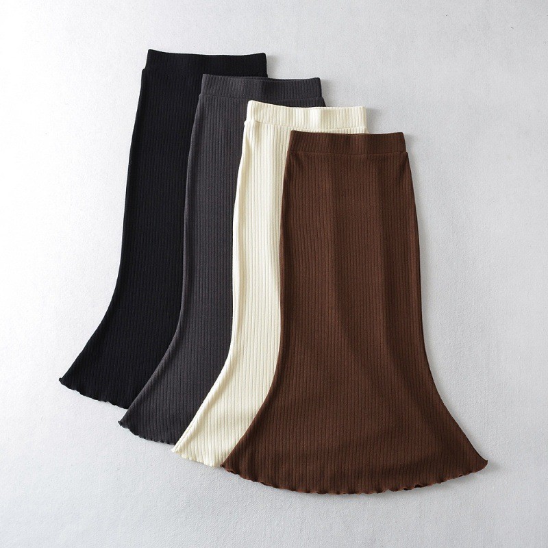 Slim-fit Pit Female Thin Fishtail Strip Spring Skirt High Hip Wrap Show เอว ata