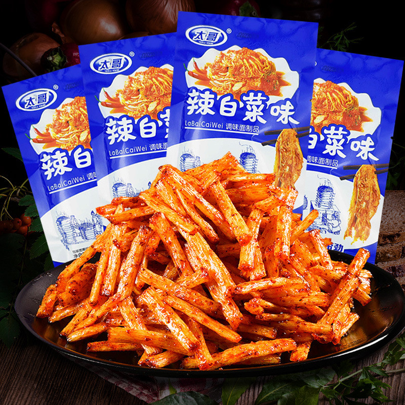 Tai Spice Cabbage Flavour Spice Strips ในวัยเด็กในวัยเด็ก Nostalgic Spice Snacks Campus Wumaoqian Sn