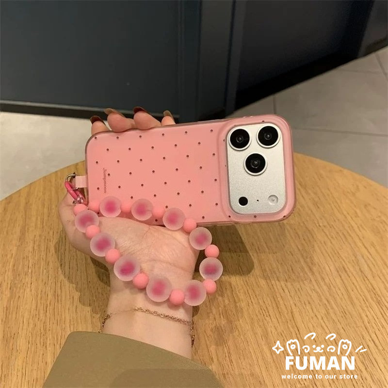 ลายจุดน่ารักเคสโทรศัพท์สําหรับXiaomi 17 Pro Max 15T 15 14T 14 13T 13 12X 12S Mi 11 11X 11i Pro Ultra Lite 5G 4G Simple Candyสีปกหลังด้วยสร้อยข้อมือลูกปัด