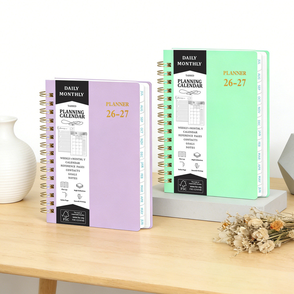 2027 Planner Schedule Book PP Calendar Book A5 Coil Planner Notebook Customization 3EUX