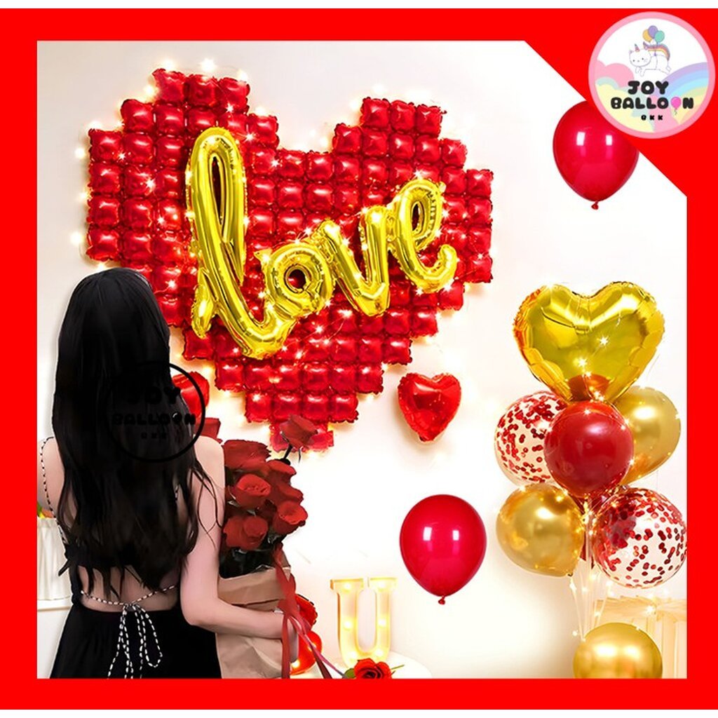 ลูกโป่งหัวใจขนาดใหญ่ ฉากหลังหัวใจ Love ฟอยล์บอกรัก รูปที่ 3