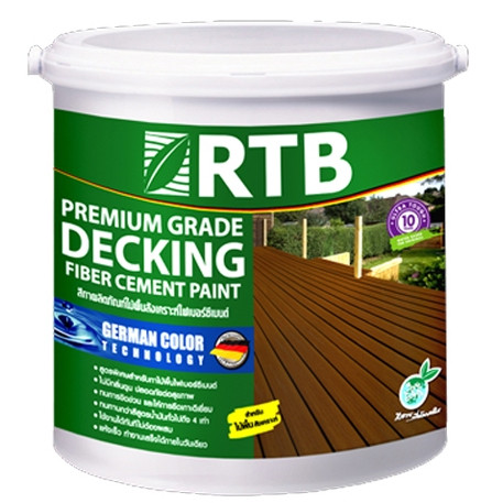 สีทาไม้พื้นไฟเบอร์ซีเมนต์ สูตรน้ำ RTB (DECKING FIBER CEMENT PAINT) ใช้กับรหัส DF (ขนาด 1ลิตร)