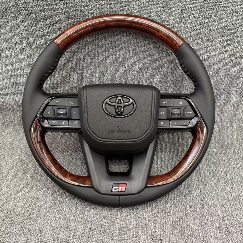 [Toyota] Domineering Rand lc300 Cool Luze LC300 การปรับเปลี่ยนพวงมาลัยคาร์บอนไฟเบอร์มะฮอกกานี