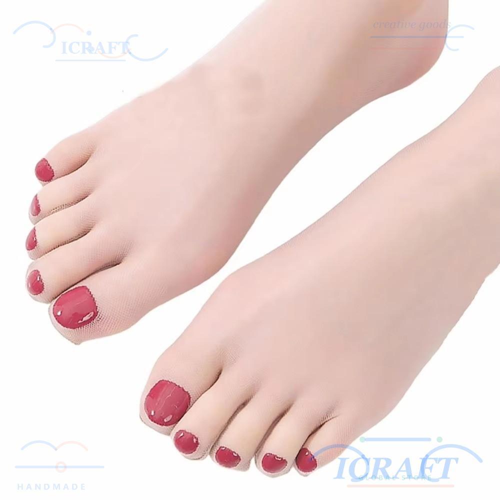 ICRAFT Instant Pedicure Sheer Toe Tights,โปร่งใสแยกนิ้วเท้าถุงเท้าข้อเท้าเชียร์,Breathable Mesh Faux Toenights