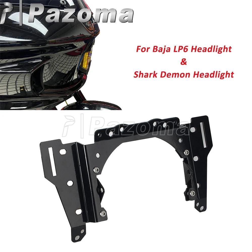 PAShark Demon Headlight Bracket Frame Motorcycle Head Lamp Support Holder For Baja Design LP6 For Ha