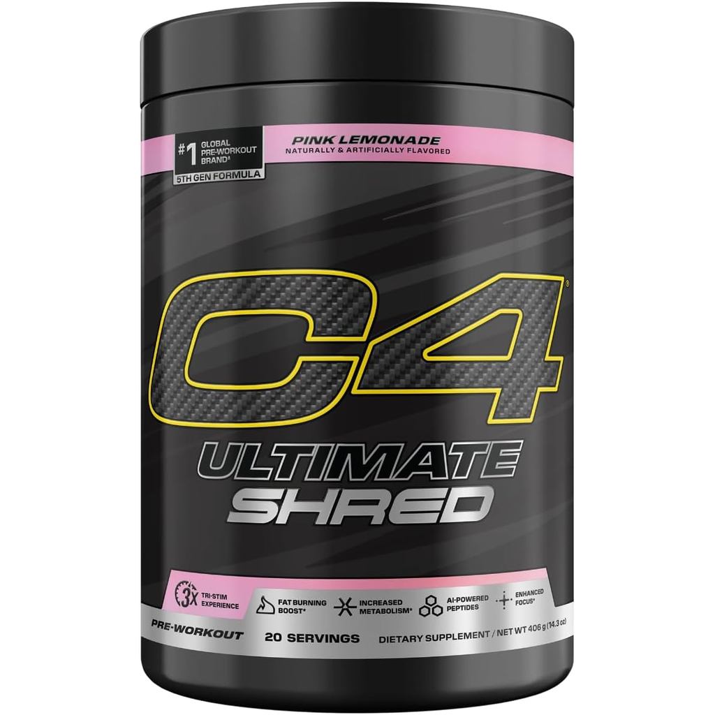 Cellucor C4 Ultimate Shred Fitness Powder, ประกอบด้วยสารสกัดจากผงพริก+300mg Caffeine+TeaCrine+Vitali