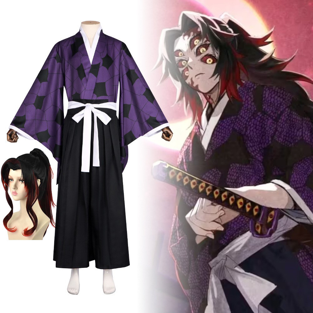 Demon Slayer cos Black Death Mou คอสเพลย์ชุดกิโมโนอะนิเมะสองมิตินิทรรศการคอสเพลย์เครื่องแต่งกาย