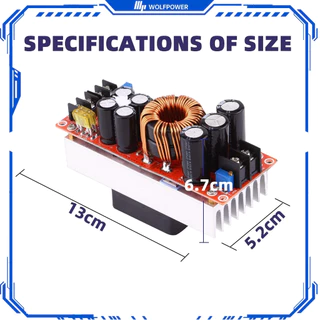 {โกดังไทย} 1800W 40A DC-DC Boost Converter โมดูลเพิ่มแรงดันไฟ ปรับแรงดันได้ Constant Current Constant Voltage อินพุต 10-60V เอาต์พุต 12-90V ประสิทธิภาพสูง 92-97% พร้อมพัดลมระบายความร้อน ระบบป้องกันกระแสเกิน ชาร์จแบตเตอรี่ Lithium Solar Charger LED Power S