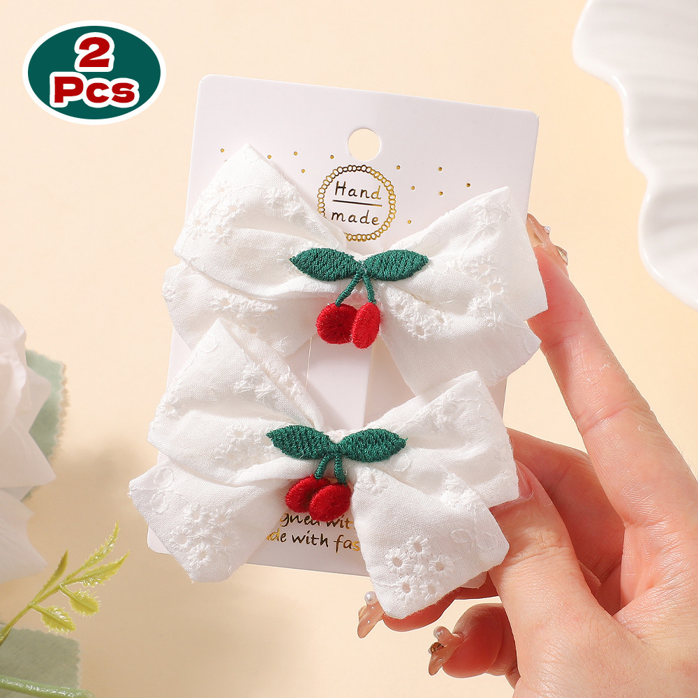 2 ชิ้นสาวคลิปผมน่ารักริบบิ้น Bowknot สําหรับเด็ก Handmade Bows Hairpin Barrettes Headwear เด็กอุปกรณ์เสริมผม