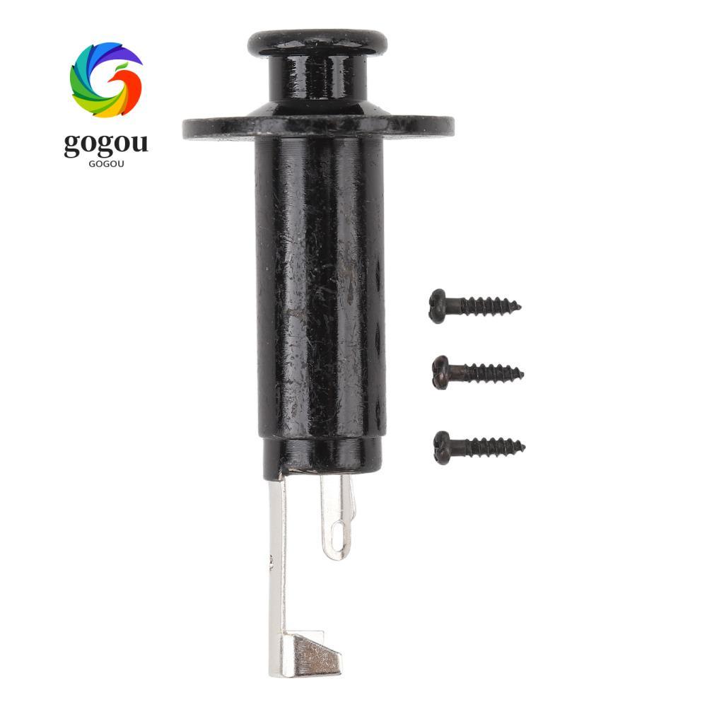 GOGOU Endpin Output Jack, 6.35 มม.สีดํา/ทอง/เงิน Output Jack Socket, กีตาร์ไฟฟ้าโลหะความไวสูง