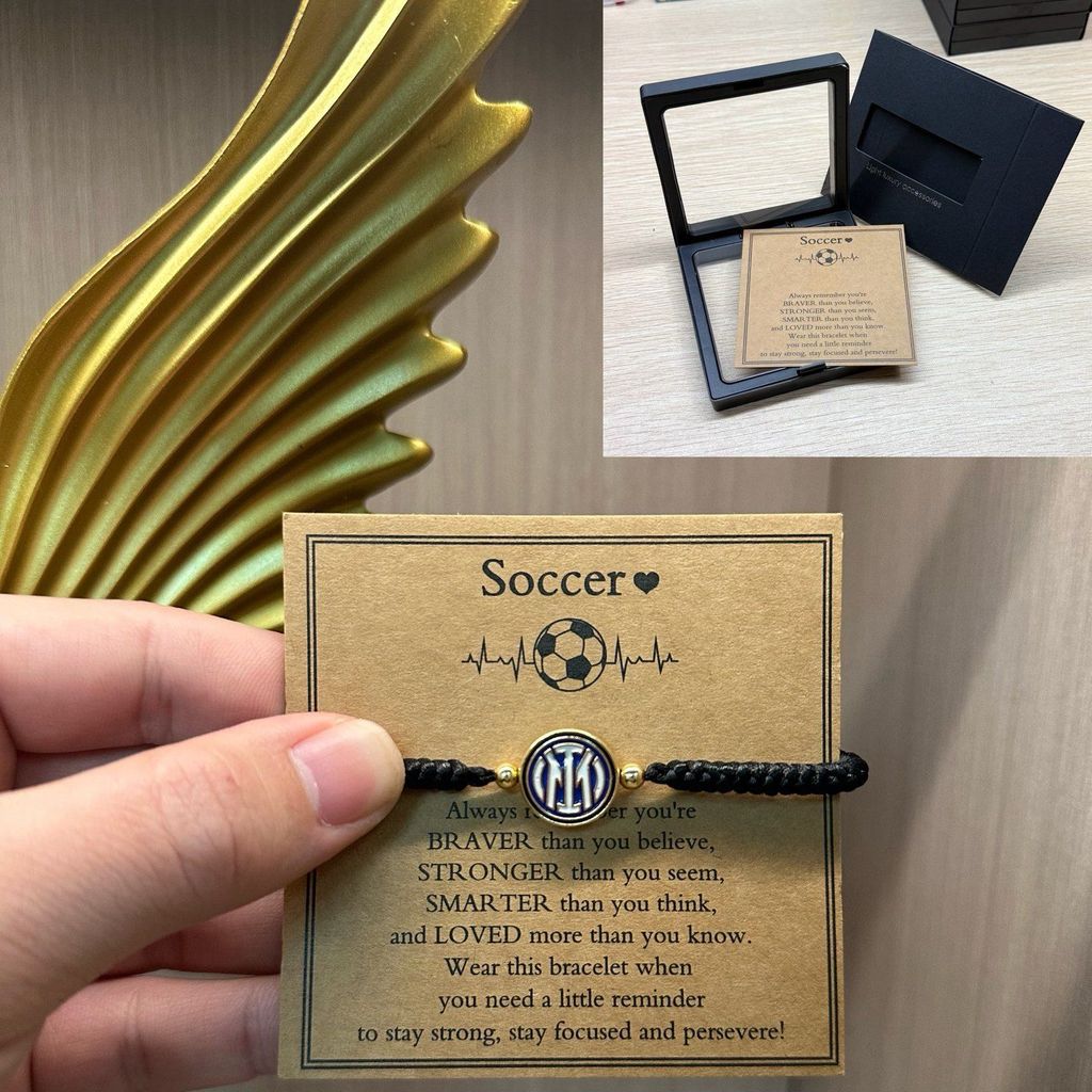 黑绳AC米兰国米便携手链边草同款礼物手链子เชือกสีดํา AC Milan Inter Milan Permeter Bracelet Foot礼物架20260711