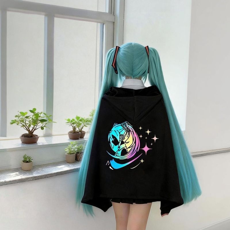 Sy Hatsune miku Co-Branded COS สินค้าเสื้อคลุม miku สํานักงานเครื่องปรับอากาศผ้าห่มผ้าคลุมไหล่เสื้อค