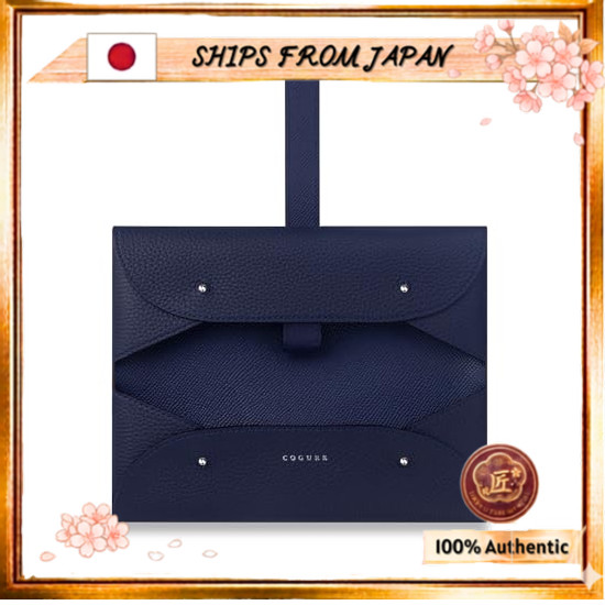 SHIPS FROM JAPAN COGURE Pen Case, Genuine Leather, Snap Closure, Simple and Stylish, Single Pocket, 