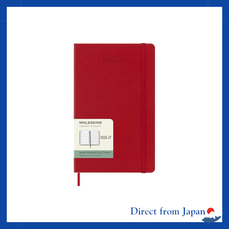 Moleskine 2026 Weekly Diary Large Size (13cm x 21cm) Hard Cover 18-Month Start July Scarlet Red DHF2