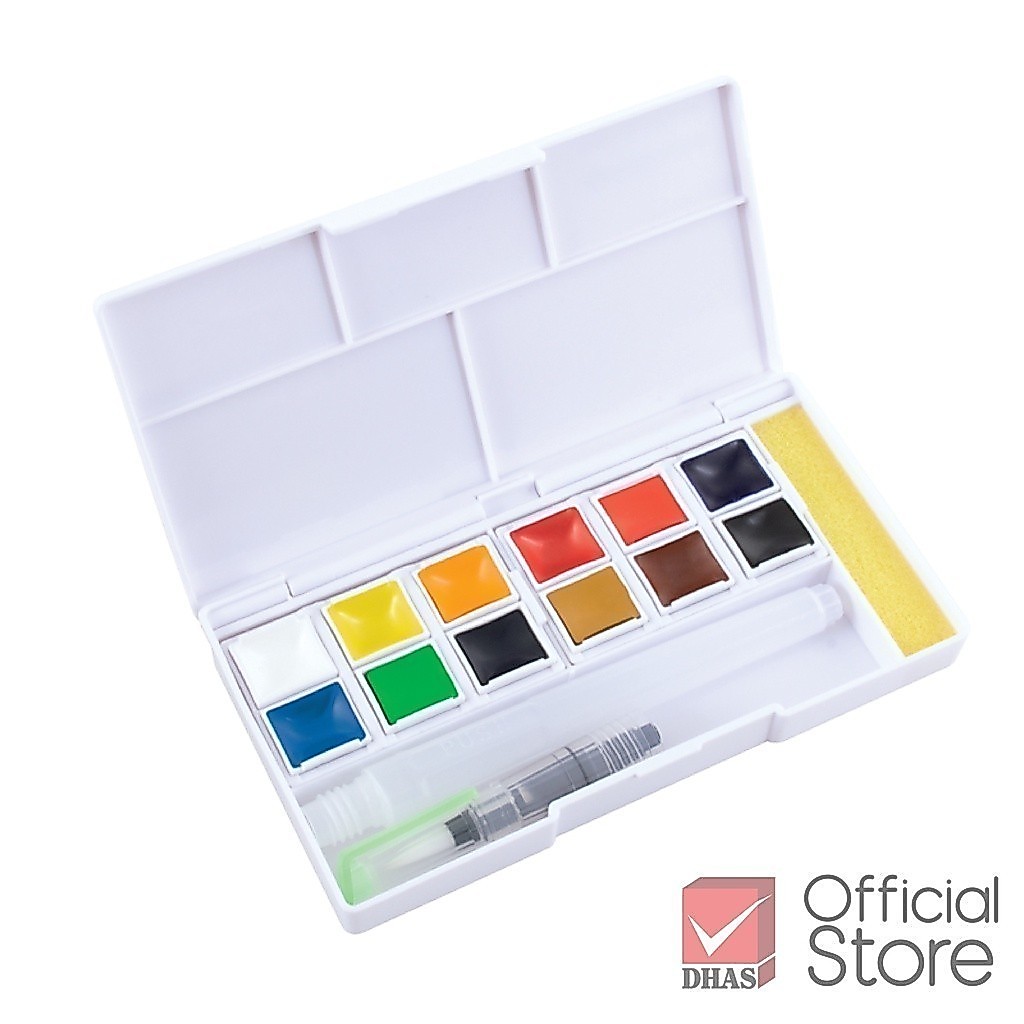 Renaissance สีน้ำ สีน้ำก้อนระดับอาร์ตติส 12 สี จำนวน 1 กล่อง — صورة 8