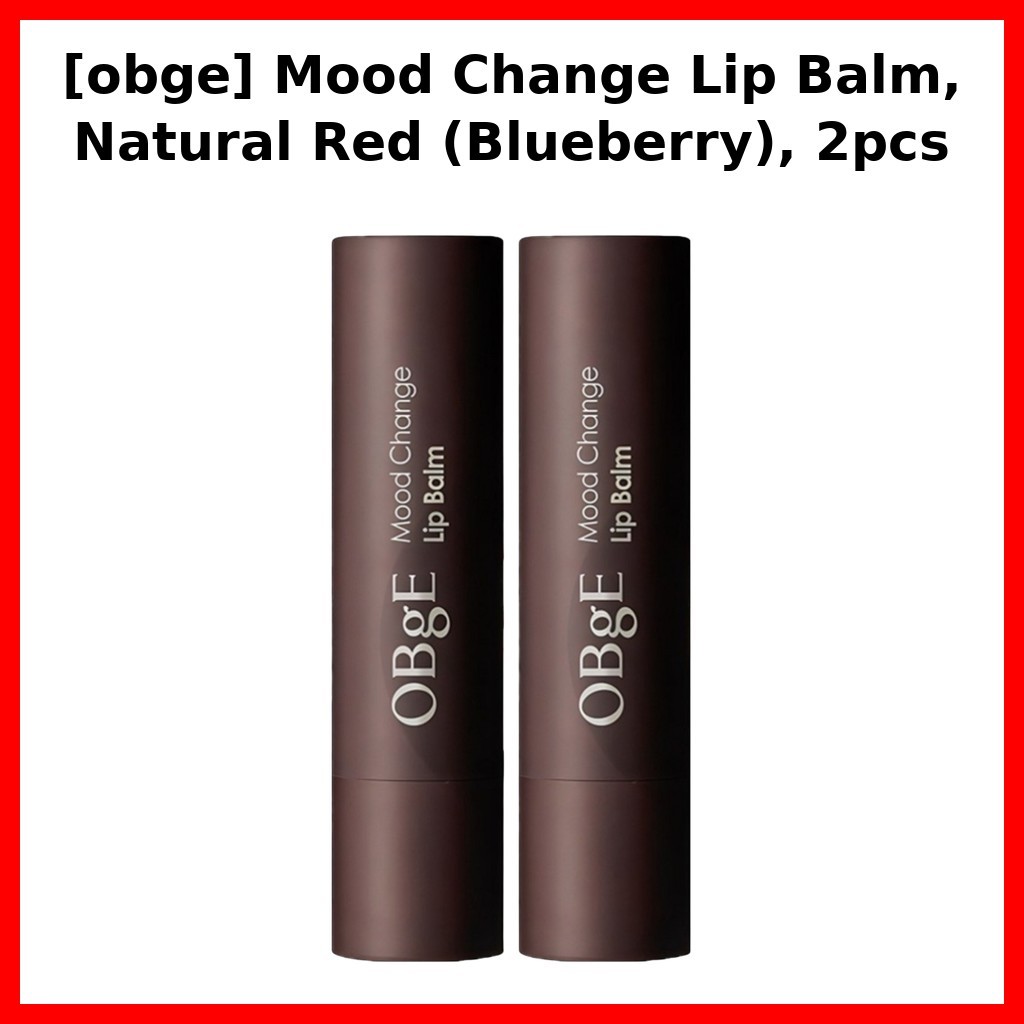 [obge] Mood Change Lip Balm, Natural Red (Blueberry), 2 ชิ้น / ลิปบาล์มเกาหลี / เปลี่ยนสีอารมณ์ โดย 
