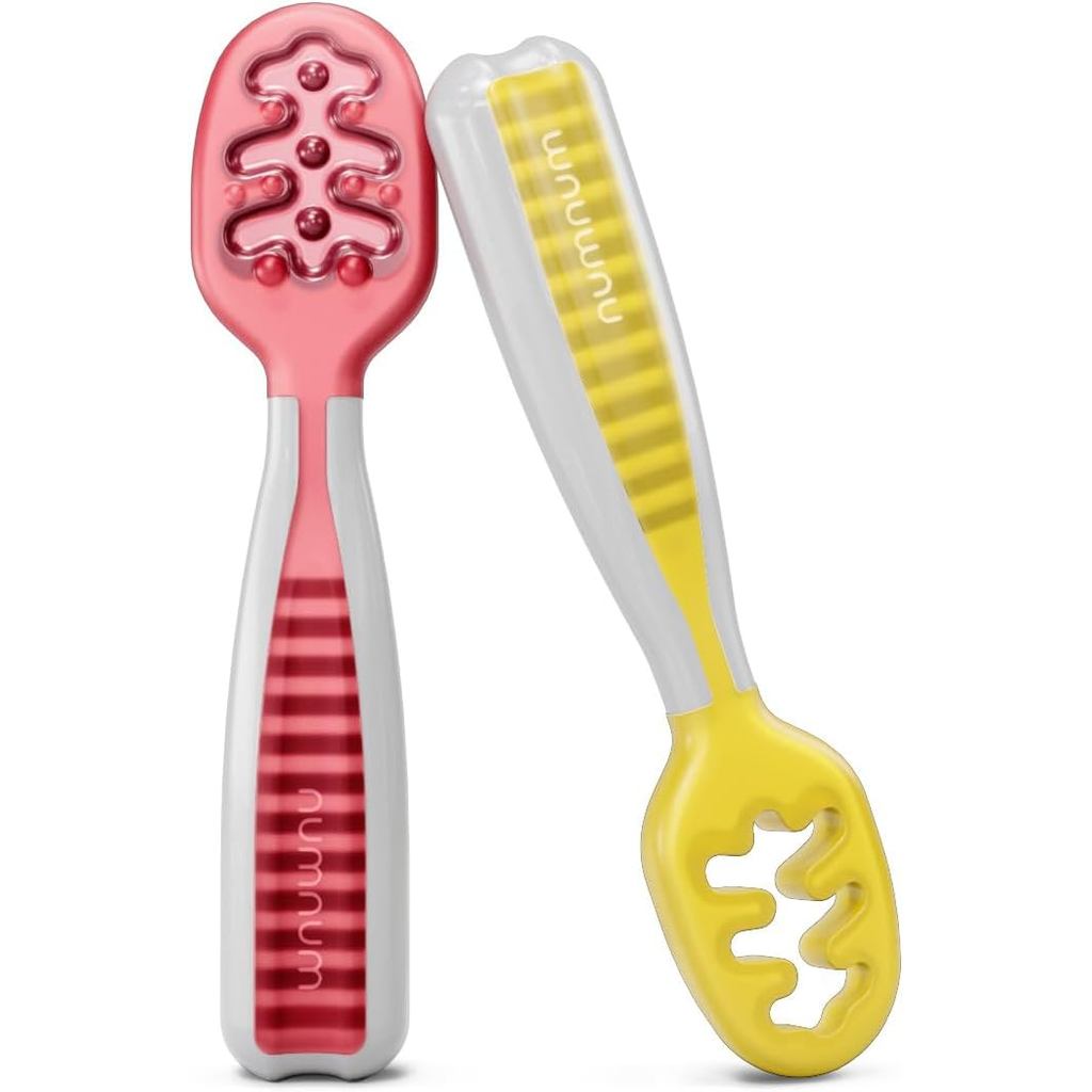 NumNum Baby Spoon Set, Baby Essentials Pre-Spoon Goutensils for 6+ Month, First Stage Self-Feeding S