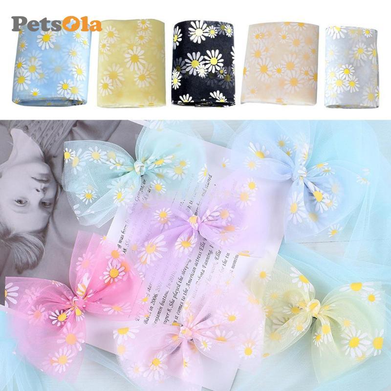 [PETSOLA] 5 ผ้า Tulle ตกแต่ง Tulle สุทธิริบบิ้น Tulle ผ้าตารางริบบิ้น