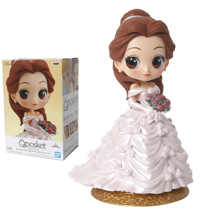 Qposket Classic Disney Princess Figures ตุ๊กตาสะสมของขวัญตกแต่ง Bandai
