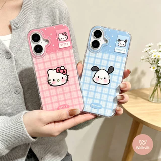 เคส IMD ลายตารางพาสเทล ซานริโอ้ น่ารักมากๆ สำหรับ OPPO Reno 11F 16F 13 15F 16 5 12F 14 6z 14F 8T 11F 10 11 13F 6 5F 5z