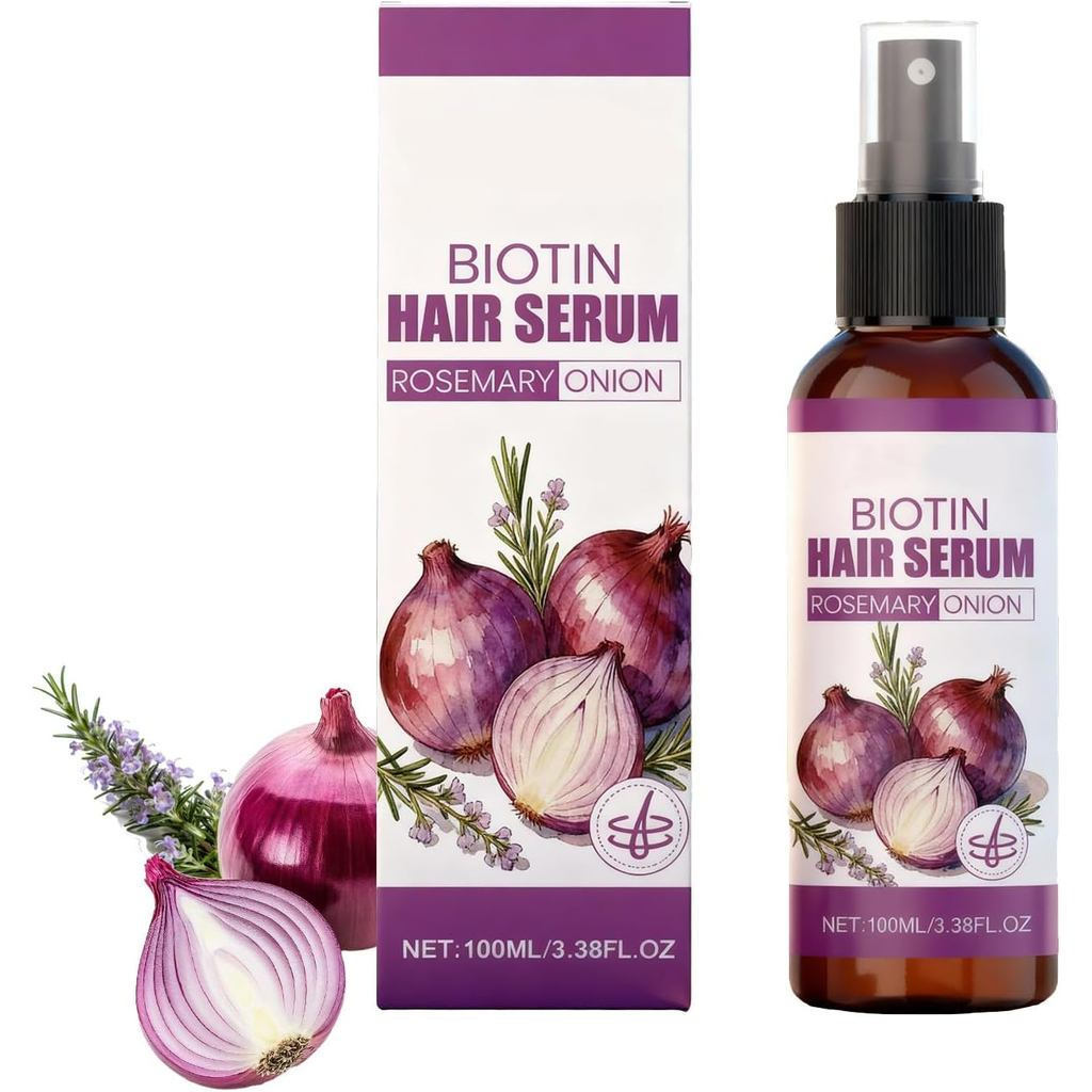 OnionHairGrowthSerum,HairGrowthOil Spray,Rosemary&OignonBiotinHairEssential,StrengthenHairRoots,Thic