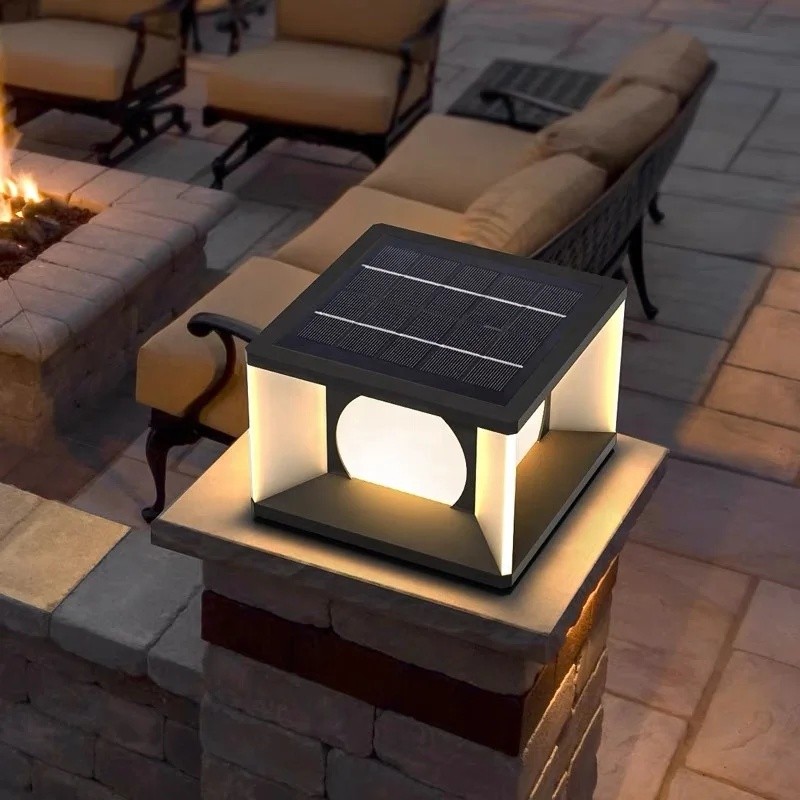 เซ็นเซอร์พลังงานแสงอาทิตย์ LED คอลัมน์สําหรับบ้านกลางแจ้งสําหรับ Terrace Garden Gate รั้ว Courtyard 