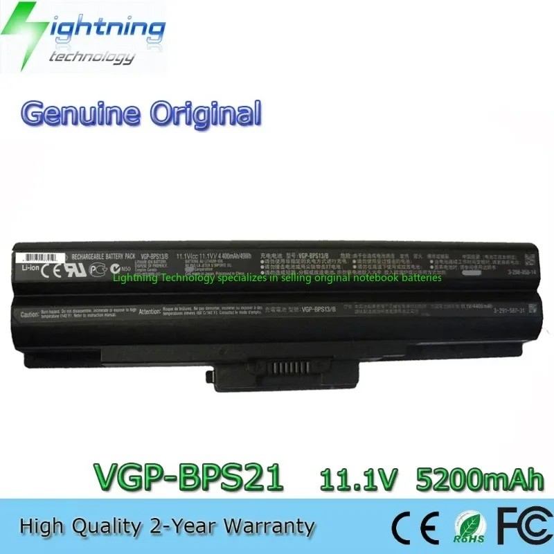 2025 ปีของแท้ VGP-BPS21 11.1V 5200mAh แบตเตอรี่โน้ตบุ๊คสําหรับ Sony Vaio VGP-BPS13B/Q VGP-BPS13 VGP-