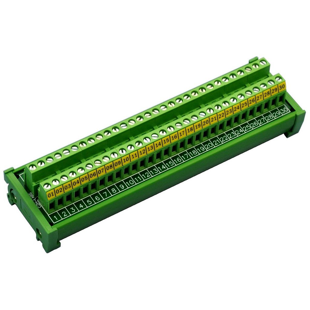Electronics-Salon DIN Rail Mount 30 ตําแหน่ง 24A / 400V Screw Terminal Block Distribution Module.&*&