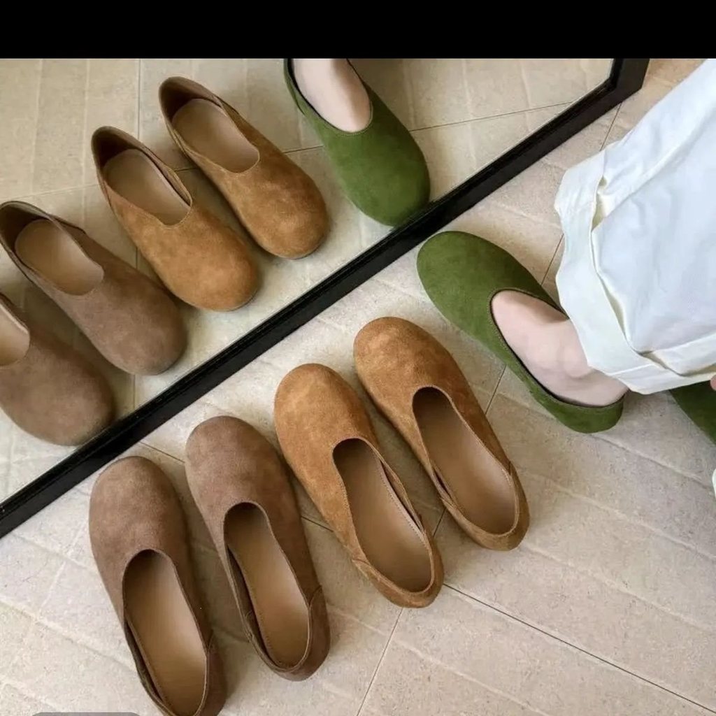 2026 สบายฤดูใบไม้ร่วงนุ่มเรียบง่าย Yichun Doudou ผู้หญิงเหยียบสไตล์ขี้เกียจ