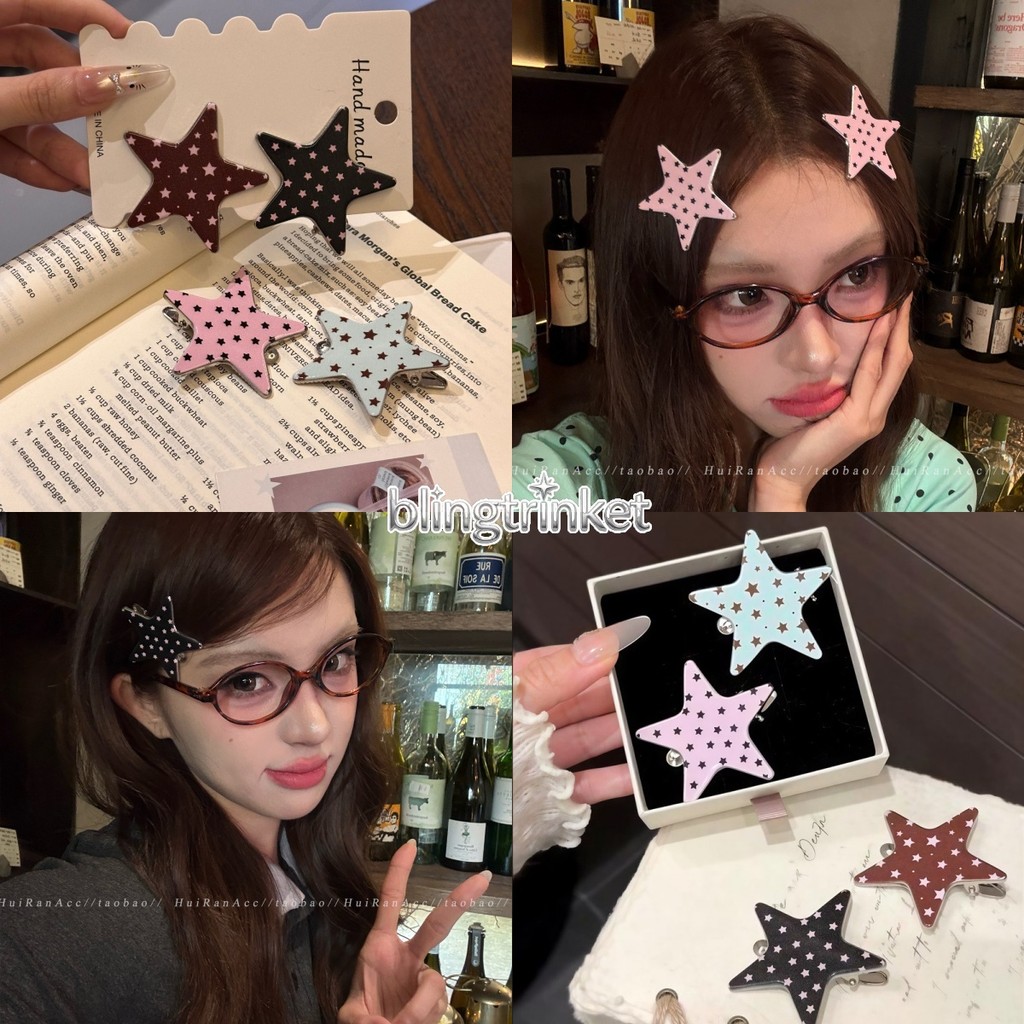 BlingTrinket 🌈🌈ลายจุดดาว กิ๊บติดผม แฟชั่น hairclip มีหลายสีให้เลือก งดงาม กะทัดรัด อเนกประสงค์ น่ารักและหวาน ส่งไวจากไทย