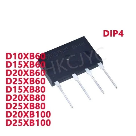 5PCS D10XB60 D10XB80 D15XB60 D15XB80 D20XB60 D20XB80 D20XB100 D25XB60 D25XB80 D25XB100 DIP4 Rectifie