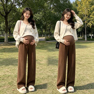 กางเกงขายาวขากว้างคนท้อง ใส่ทำงานสุภาพ